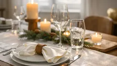 Novoroční výzdoba stolu 2026: perlově bílá jako nový elegantní trend