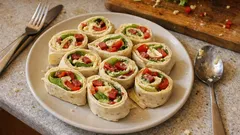 Tortillové rolky s tvarohem a kabanosem: rychlé studené pohoštění bez pečení