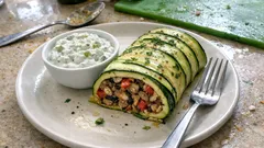 Plněná cuketová roláda se žampiony: efektní slané pohoštění, které drží tvar