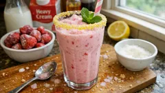 Letní jahodový koktejl za pár minut: krémový, ledově vychlazený a s cukrovou krustou