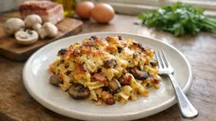 Houbové fleky se slaninou z pekáčku: jednoduchý recept, který vždycky vyjde