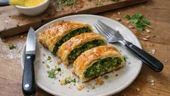 Slaný závin z listového těsta s řeřichovým pestem – křupavý a hotový za chvíli