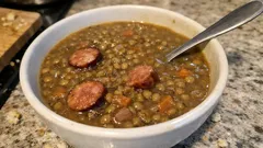 Čočková polévka s jíškou a česnekem: poctivá klasika, která zasytí