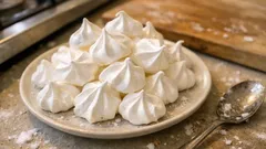 Sněhové pusinky jen ze 2 surovin: šlehané nad parou, drží tvar a ne„slzí“