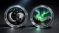 Svítící stříbrné mince z Nového Zélandu: set Dark Sky / Light Sky nadchne numismatiky