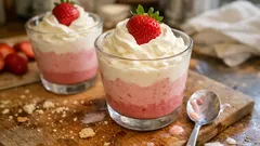 Jahodové cappuccino do skleničky: krémový dezert bez pečení za pár minut