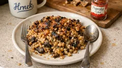 Staročeský houbový kuba: poctivý recept z krup a sušených hub, který drží tvar